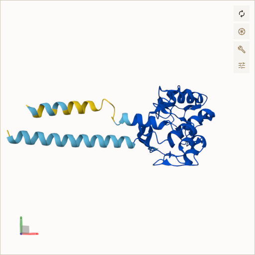 Predicted ribbon structure of FOLR1 (P15328) — coloured by sequence position from N-terminus (blue) to C-terminus (red)