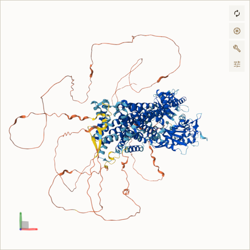 Predicted ribbon structure of PTCH1 (Q13635) — coloured by sequence position from N-terminus (blue) to C-terminus (red)