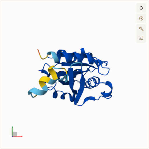 Predicted ribbon structure of ARL6 (Q9H0F7) — coloured by sequence position from N-terminus (blue) to C-terminus (red)