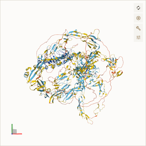 Predicted ribbon structure of NOTCH3 (Q9UM47) — coloured by sequence position from N-terminus (blue) to C-terminus (red)