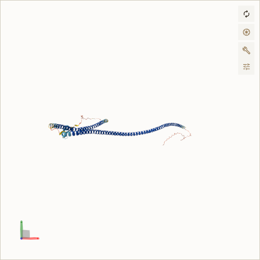 Predicted ribbon structure of IKBKG (Q9Y6K9) — coloured by sequence position from N-terminus (blue) to C-terminus (red)